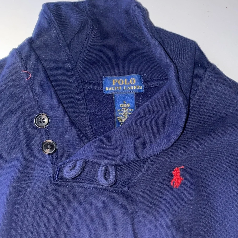 Ralph Lauren size 5 sweater navy blue with a red polo sign